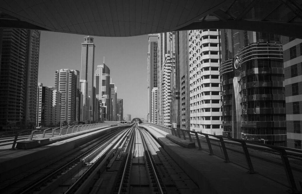 dubai, landscape, metro